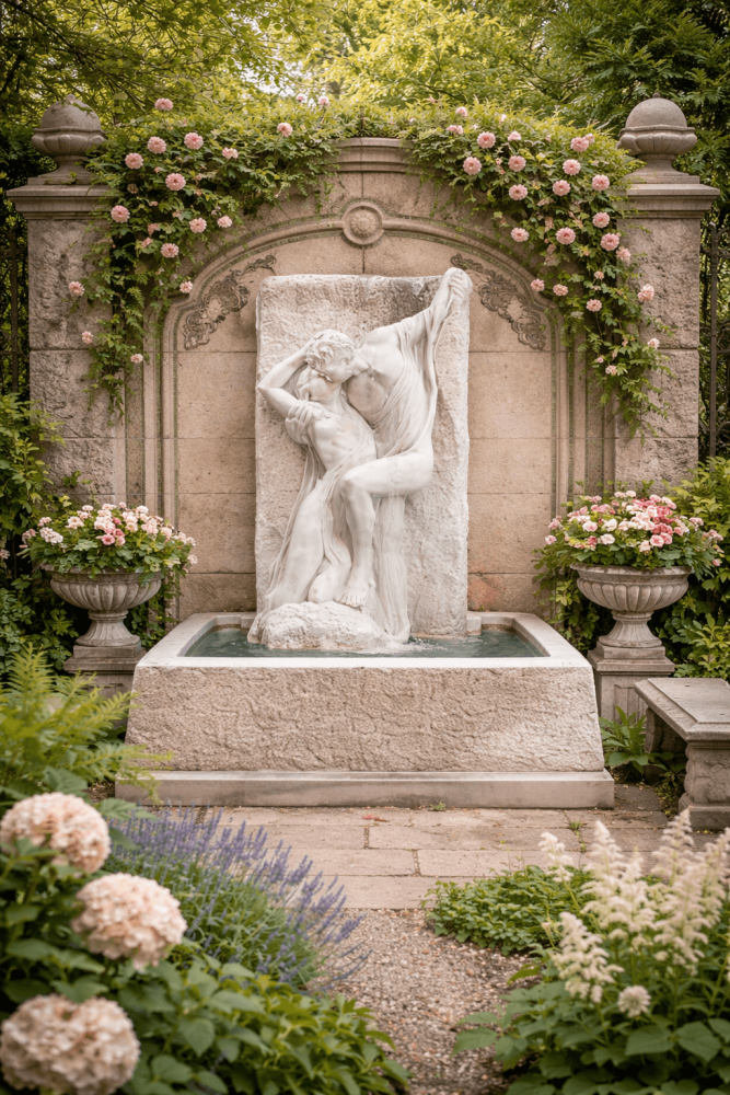 Fontaine murale – art sculptural inspiré de Rodin